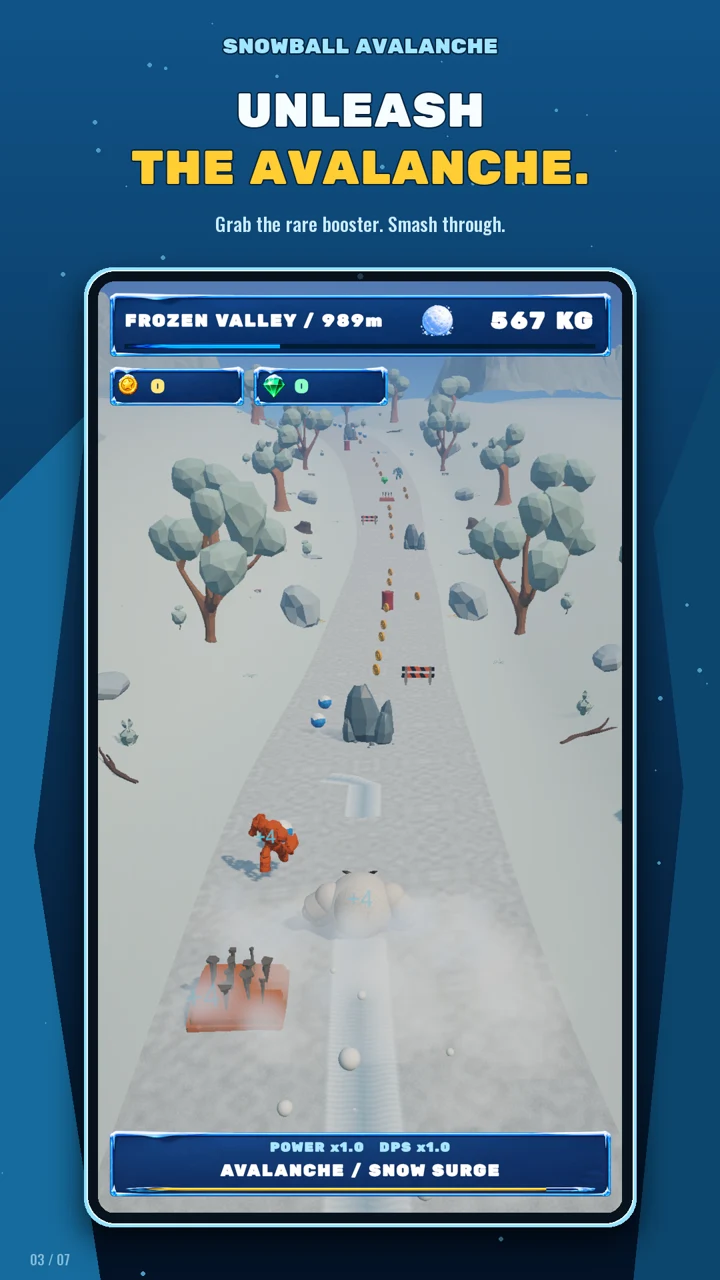 Use the rare avalanche booster to smash through obstacles