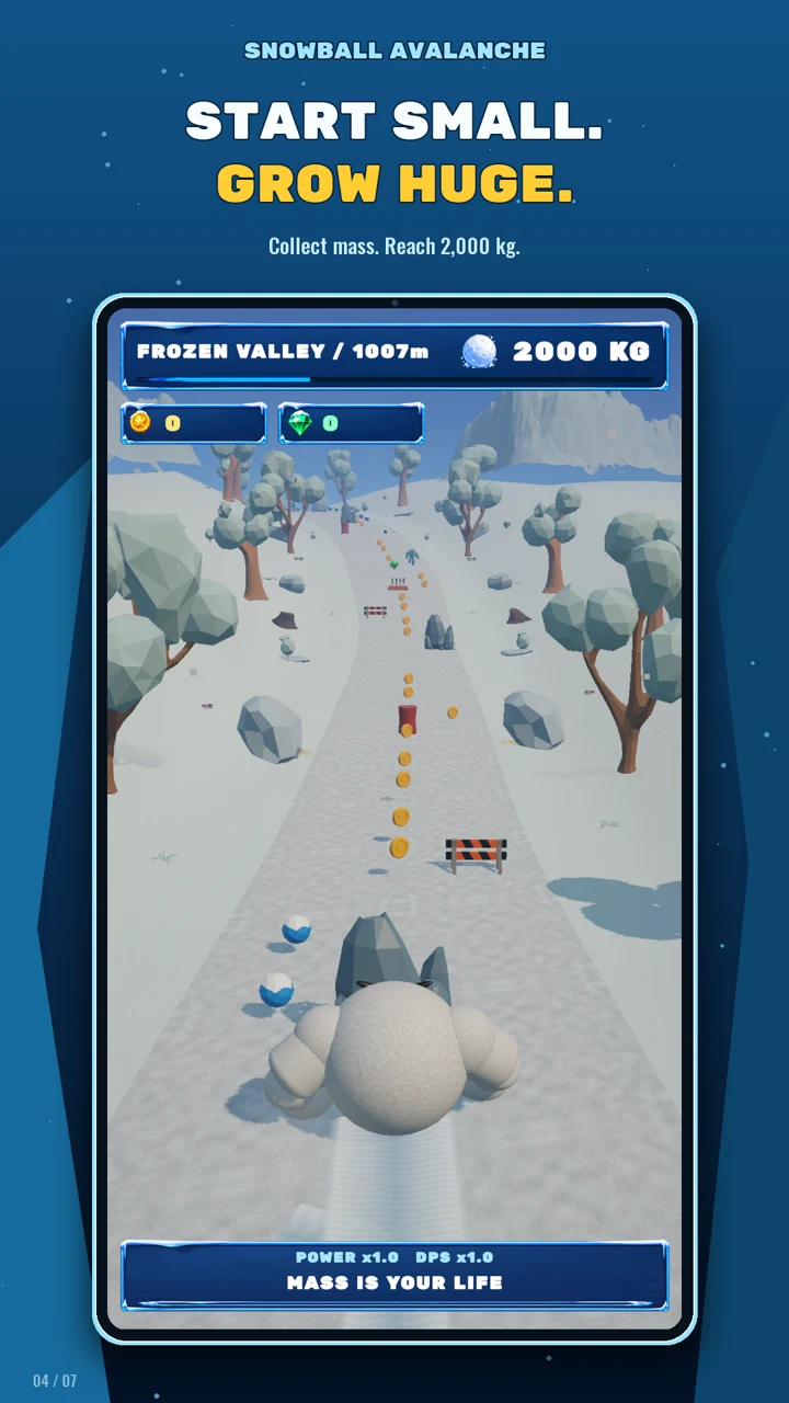 Grow your snowball to 2,000 kilograms